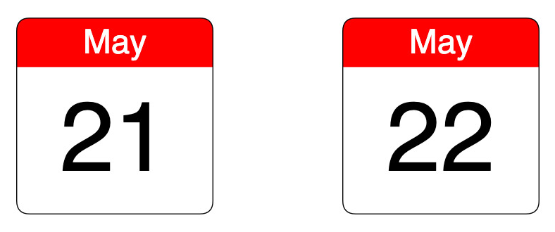 Event dates: May 21 and 22